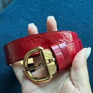 EUC red authentic lv women’s belt